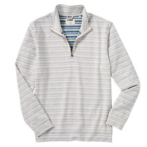 Linksoul Reverse Stripe 1/4 Zip Men's Light Gray Pullover Golf Large Logo
